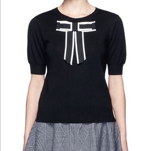 Alice + Olivia Bow Black Sweater